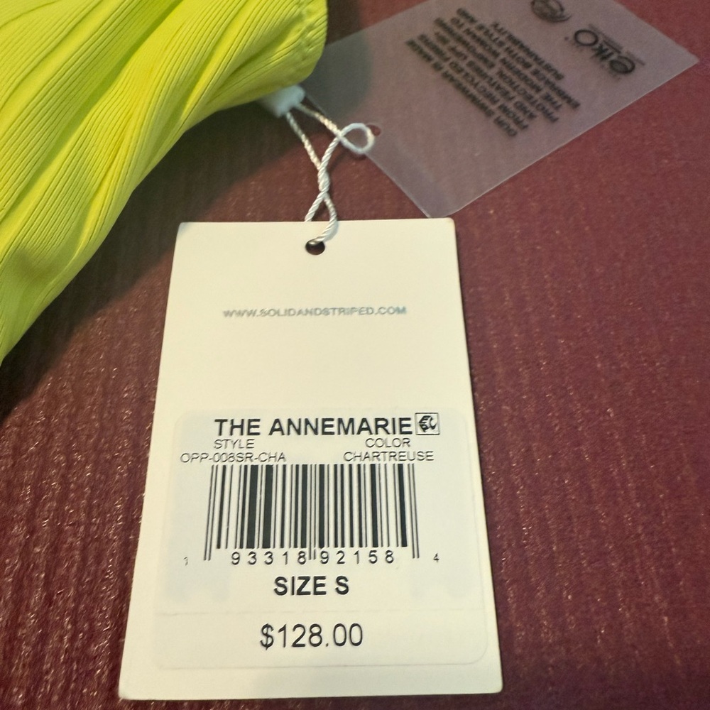 SOLID & STRIPED Chartreuse Swimsuit - Picture 3 of 4